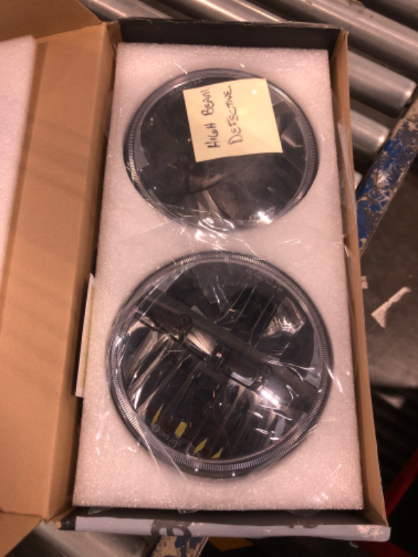 Photo 1 of 7 inch LED Headlight Round 2PCS E-MARK Approved 6000K Hi/lo Beam Lamp