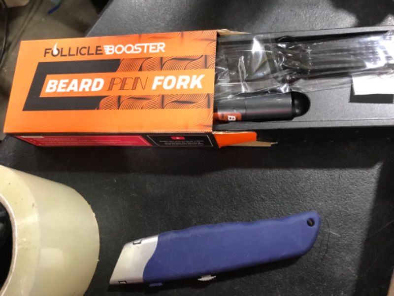 Photo 1 of Beard Pen Black Innovative 4 Micro-Fork Tip Barber Styling Pencil with Brush - Waterproof, Sweat-Proof, Long-Lasting, Natural Finish for Perfect Beards