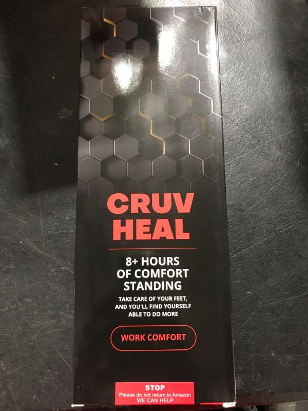 Photo 1 of (New) Work Comfort Orthotic Insoles - Anti Fatigue Shoe Insert Men Women - Low Arch Support - Shock Absorption - Foot Pain Relief - Work Boot Insoles (Black Hexagons, M)