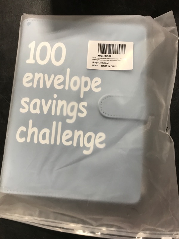 Photo 2 of 100 Envelopes Money Saving Challenge?A5 Money Saving Binder with Cash Envelopes?Easy and Fun Way to Save $5,050,Budget Book Binder for Budgeting Planner with 25 Clear Reusable Slot (Blue)