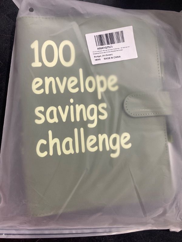 Photo 2 of 100 Envelopes Money Saving Challenge?A5 Money Saving Binder with Cash Envelopes?Easy and Fun Way to Save $5,050,Budget Book Binder for Budgeting Planner with 25 Clear Reusable Slot (Green)