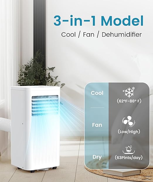 Photo 1 of **SOLD FOR PARTS**
Joy Pebble Portable Air Conditioner, 10000 BTU Air Conditioner with Cooling, Fan, Dehumidifier, Sleep Mode, ?55 db, Cooling up to 450 Sq. Ft. with 24H Timer/Digital Display/Remote Control & Window Kit https://a.co/d/1xlWhza