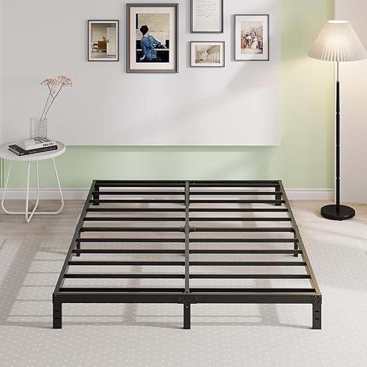 Photo 1 of EMODA 10 Inch California King Bed Frames Heavy Duty Metal Cal King Platform with Steel Slats Support, No Box Spring Needed, Noise Free, Black
