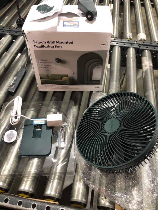 Photo 3 of 10 Inch Wall Mount Oscillating Fan with Remote and Timer, Small RV Fan with Powerful 4 Speeds, 90° Oscillation,120° Adjustable Tilt, 5.92 ft Wire, Quiet Corner Fans for Bedroom, Indoor Bathroom,12W