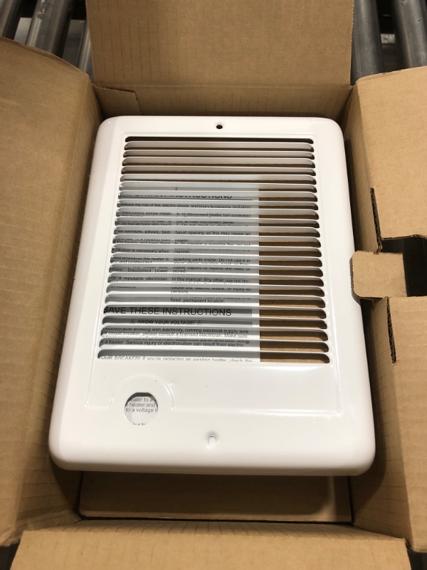 Photo 2 of 120-volt 1,500-watt Com-Pak In-wall Fan-forced Electric Heater in White with Thermostat