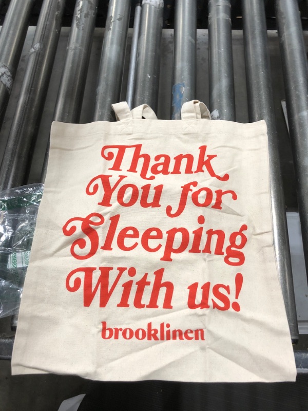 Photo 2 of "Thank you for sleeping with us!" brooklinen tote bag