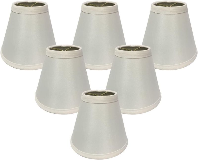 Photo 1 of (6 pack) 6" White Hardback Empire Chandelier Lampshade