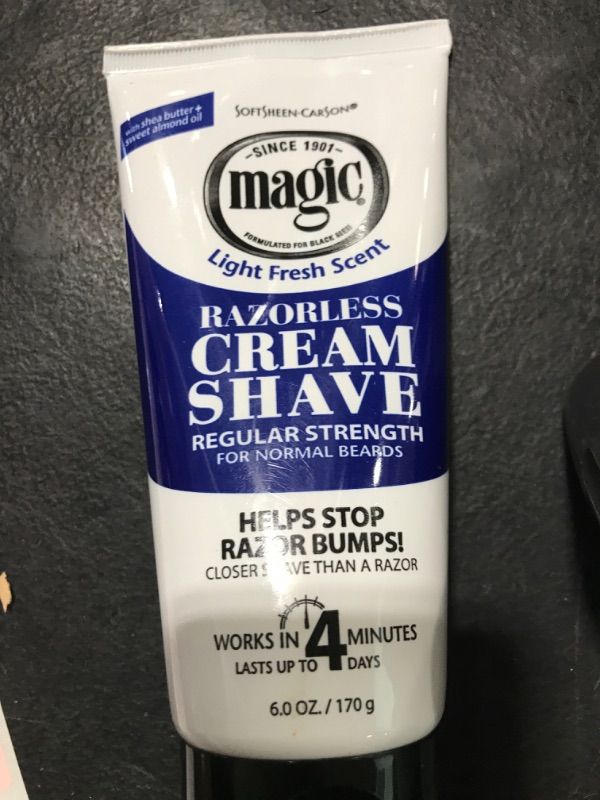 Photo 2 of SoftSheen-Carson Magic Razorless Shaving Cream, Hair Removal Cream for Body Hair, Regular Strength Depilatory Cream, Works in 4 Minutes for Normal Hair, 6 Oz