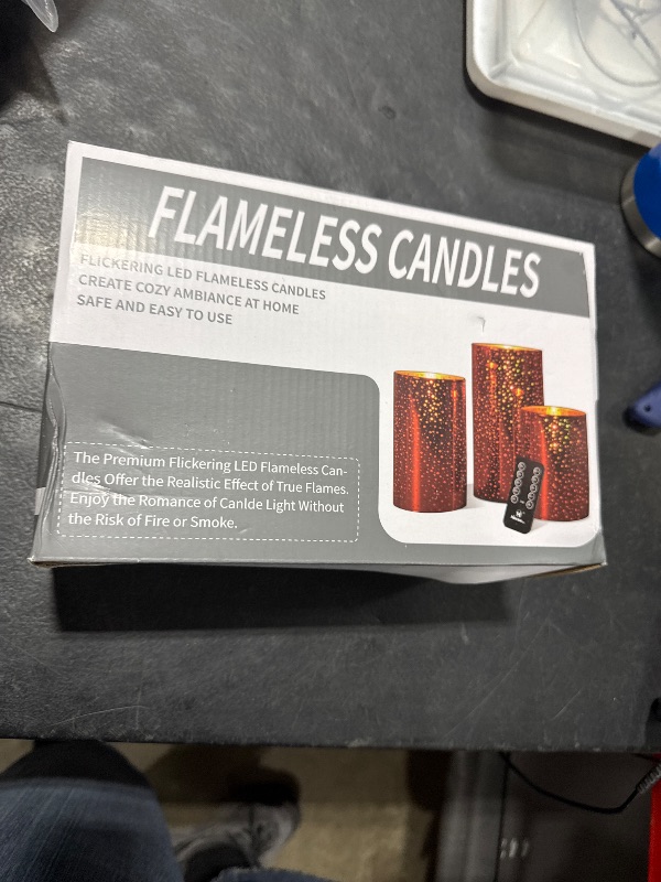 Photo 1 of M Mirrowing Flameless Candles with Remote and Timer, Battery Operated Flickering LED Candles, Real Wax, AA Batteries Included, Silver Christmas Candles for Aniversary, Holidays, Birthday, Wedding
