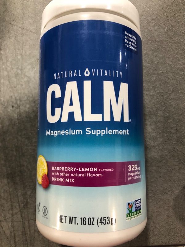 Photo 2 of Natural Vitality Calm® Magnesium Powder, raspberry-lemon flavor drink mix EX--7/2026