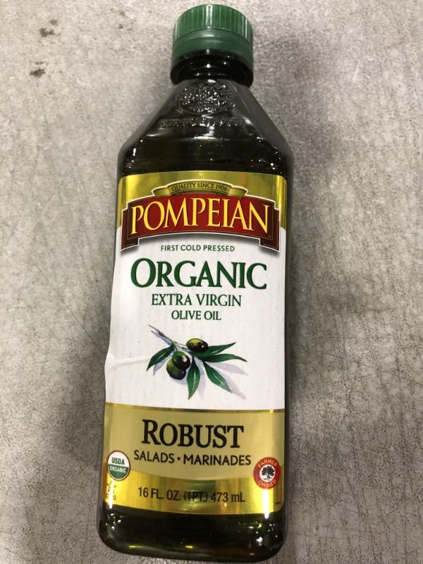 Photo 2 of Pompeian USDA Organic Robust Extra Virgin Olive Oil, First Cold Pressed, Full-Bodied Flavor, Perfect for Salad Dressings & Marinades, 16 FL. OZ.
