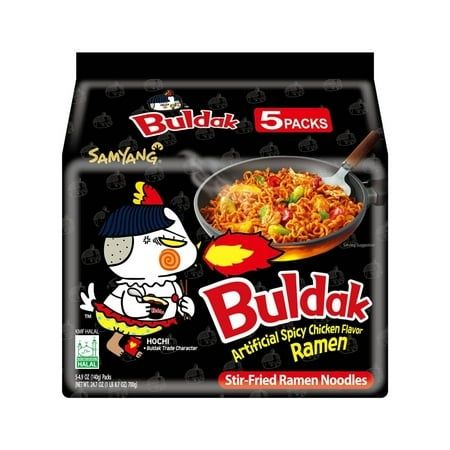 Photo 1 of Samyang Buldak Spicy Ramen Hot Chicken Ramen Korean Stir-Fried Instant Noodle Original 1 Bag with 5 Pack
