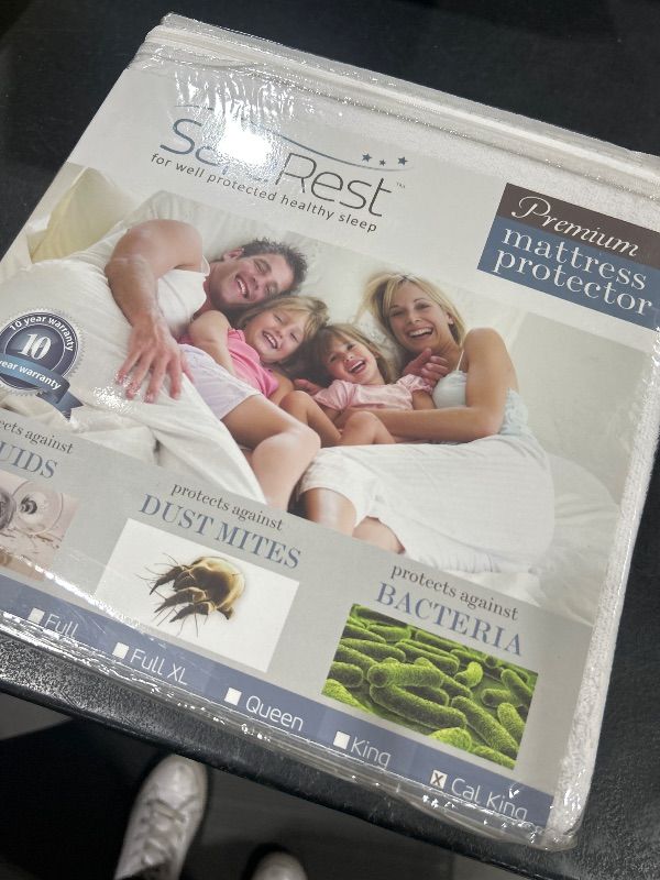 Photo 2 of SafeRest 100% Waterproof California King Size Mattress Protector - Fitted with Stretchable Pockets - Machine Washable Cotton Mattress Cover for Bed - Bedding Airbnb Essentials for Hosts - Cal King