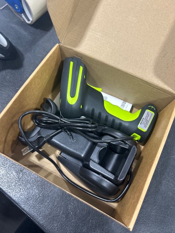 Photo 2 of Alacrity Wireless Charging Barcode Scanner, 1D/2D Symbologies, Global Shutter Scan Sensor, Long-Distance 433MHz Wireless & Bluetooth Connectivity, Industrial Shock and Dust-Proof Barcode Reader, Green