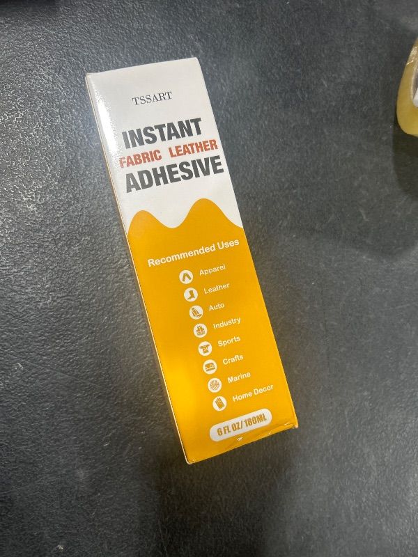 Photo 2 of TSSART Instant Fabric Adhesive - Fast Drying Fabric and Leather Glue for Repairing and Patching, Strong Bonding Waterproof and Flexible - White, 6 fl oz