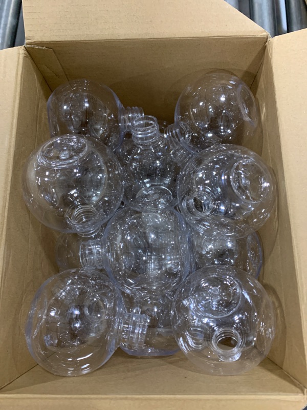 Photo 2 of Jinei 30 Pcs 6 oz Ball Shape Plastic Sand Art Bottles Spherical Clear Plastic Potion Bottles (Wood Color, Cork)