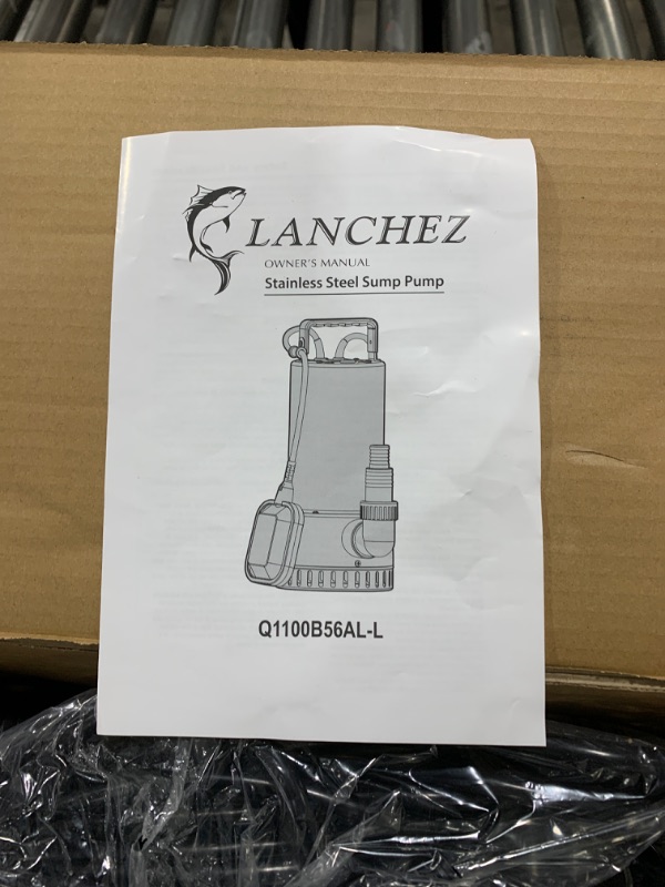 Photo 3 of Lanchez 1.6 HP Stainless Steel Sump Pump Submersible with Automatic Float Switch, 5500GPH Clean/Dirty Transfer Water Pump 