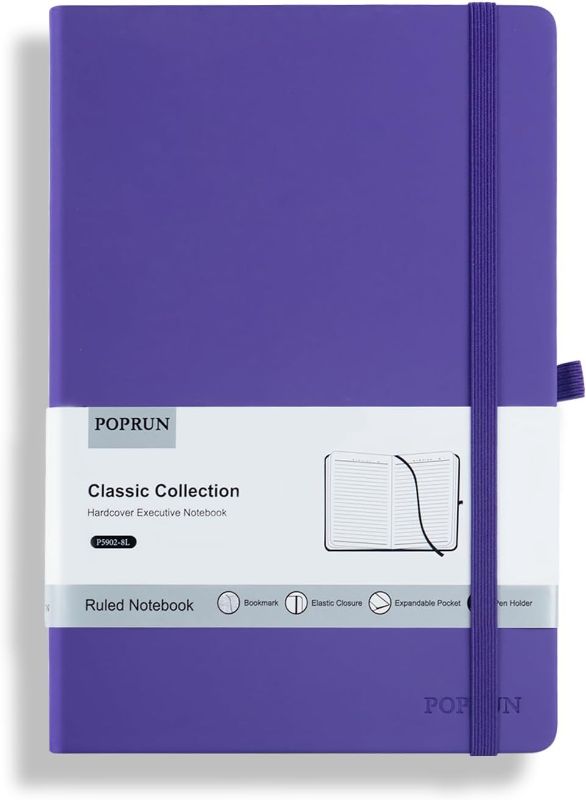 Photo 1 of POPRUN A5 Lined Journal Notebooks, Hardcover Notebook 5.5 x 8.3 inch, 240 Pages Classic College Ruled 