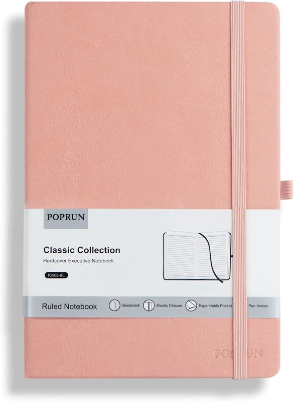 Photo 1 of POPRUN A5 Lined Journal Notebooks, Hardcover Notebook 5.5 x 8.3 inch, 240 Pages Classic College Ruled 