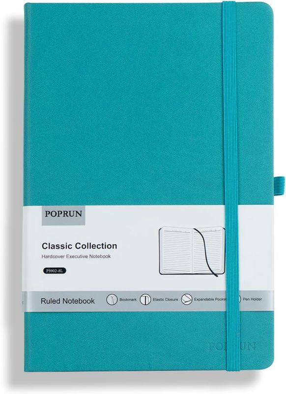 Photo 1 of POPRUN A5 Lined Journal Notebooks, Hardcover Notebook 5.5 x 8.3 inch, 240 Pages Classic College Ruled 