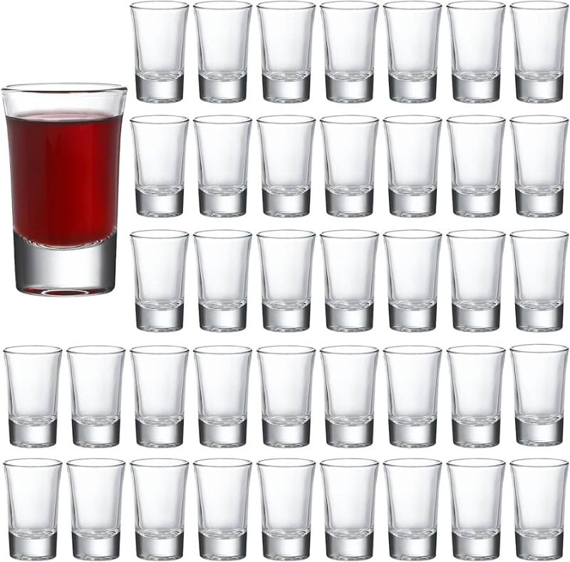 Photo 1 of 40 Pack Heavy Base Shot Glasses, 1.4oz Whiskey Shot 