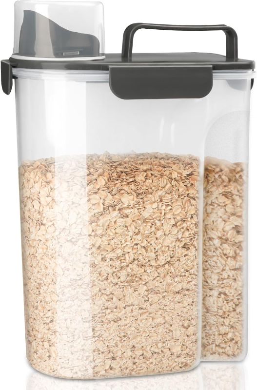 Photo 1 of Rice Storage Container, Airtight 10lb Dry Food Cereal Containers Storage, BPA Free Rice dispenser with Pouring Spout Portable Handle for Flour Pasta Grain and Baking Pet Dog Cat Food Container
