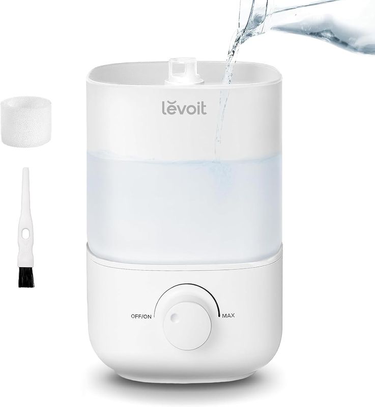 Photo 1 of LEVOIT Top Fill Humidifiers for Bedroom, 2.5L Tank for Large Room, Easy to Fill & Clean, 28dB Quiet Cool Mist Air Humidifier for Home Baby Nursery & Plants, Auto Shut-off and BPA-Free for Safety, 25H
