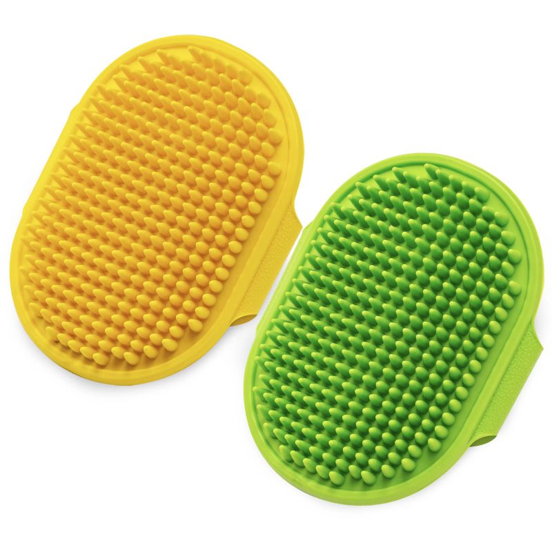 Photo 1 of 2 PCS Dog Bath Brush Dog Grooming Brush, Lilpep Pet Shampoo Bath Brush Soothing Massage Rubber Comb 