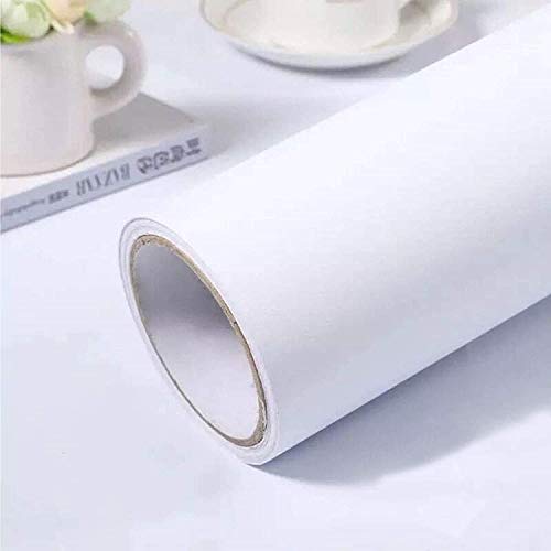 Photo 1 of (15.7 inch x118 inch) White Self-Adhesive Wallpaper Film Stick Paper Easy to Apply Peel and Stick Wallpaper