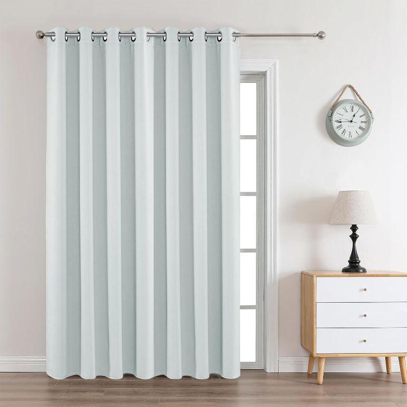 Photo 1 of Joydeco Blackout Curtains 95 Inches Long 1 Panel, Thermal Insulated Long Curtains& Drapes 1 Piece, Room Darkening Grommet Curtains for Living Room Bedroom Window (W70 x L95 Inch, White)