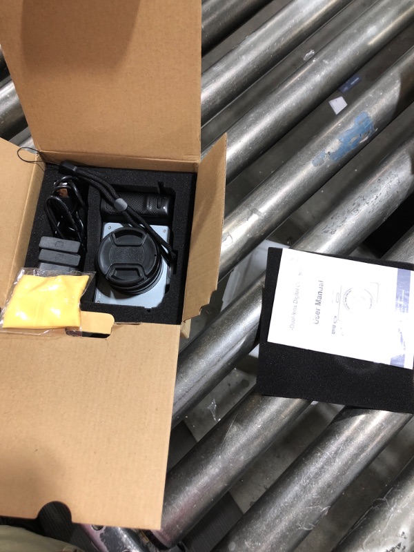 Photo 1 of 4K Digital Camera for Photography and Video, 64MP Auto-Focus Anti-Shake Vlogging Camera with 18X Digital Zoom, Flash, Compact Travel Camera with 64GB TF Card, 2 Batteries and Battery Charger, Silver