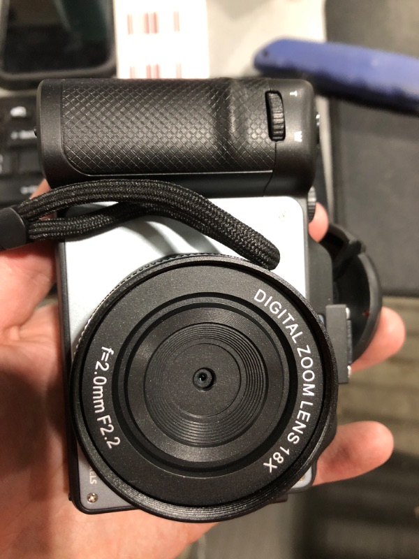 Photo 1 of 4K Digital Camera for Photography and Video, 64MP Auto-Focus Anti-Shake Vlogging Camera with 18X Digital Zoom, Flash, Compact Travel Camera with 64GB TF Card, 2 Batteries and Battery Charger, Silver