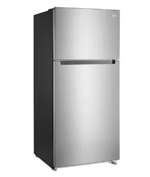 Photo 1 of 18 cu. ft. Top Freezer Refrigerator in Stainless Steel Look