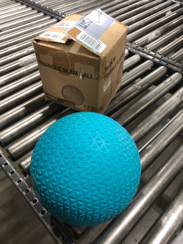 Photo 2 of Yes4All Upgraded Fitness Slam Medicine Ball Triangle 15lbs for Exercise, Strength, Power Workout, Workout Ball, Weighted Ball, Exercise Ball, Trendy Teal