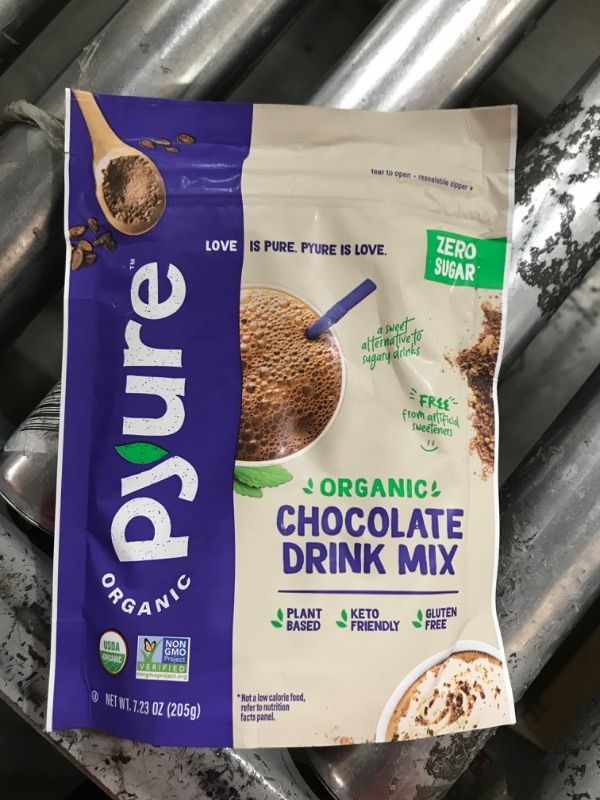 Photo 2 of Pyure Organic Chocolate Drink Mix, Keto, 0 Sugar, 7.23 oz (205 g)