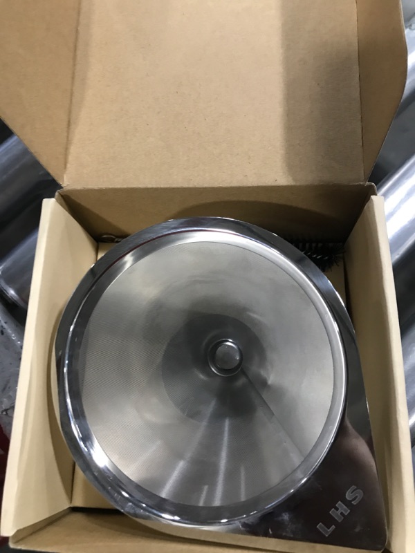 Photo 1 of Pour Over Coffee Dripper, Coffee Filter Cone Reusable Paperless Stainless Steel Coffee Filter Single Layer Coffee Maker 1-4 Cup