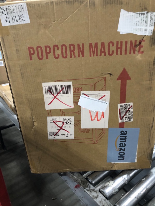 Photo 3 of 110V US Commercial Popcorn Machine, 8oz Popcorn Maker with Stainless-Steel Kettle,1400 W Countertop Popcorn Maker ?Movie Theater Popper with 3-Switch Control Steel Frame Acrylic Doors, Red