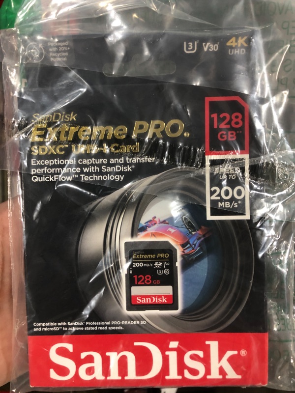 Photo 1 of [Older Version] SanDisk 128GB Extreme PRO SDXC UHS-I Card - C10, U3, V30, 4K UHD, SD Card - SDSDXXY-128G-GN4IN
