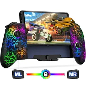 Photo 1 of Switch Controller for Nintendo Switch/OLED, (No Drift, No Deadzone) Hall Effect Joystick Wireless Switch Controller With 9 Lights Color. One-Piece Switch Joypad for Those Who Prefer Handheld Mode
