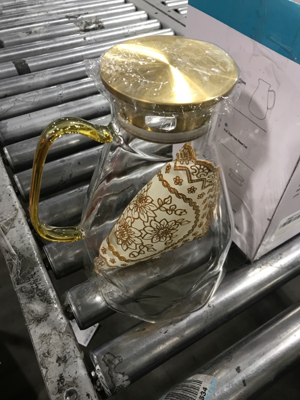 Photo 1 of Yirilan Glass Pitcher, 3 Liter Water Pitcher With Lid, Iced Tea Pitcher for Fridge, Glass Water Carafe With Lid, Glass Water Jug, Large Drink Pitcher For Juice, Milk, Cold Or Hot Beverages