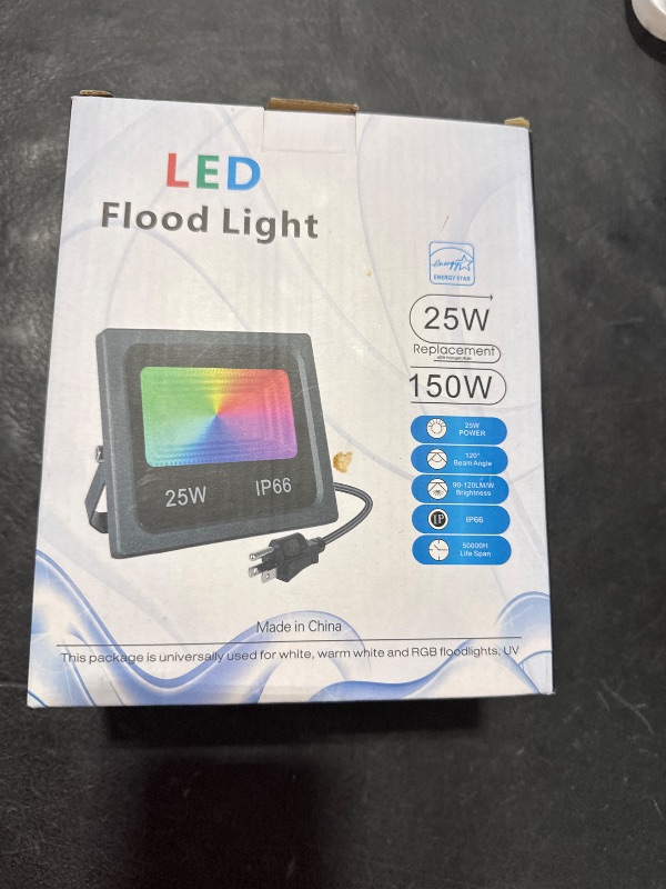 Photo 1 of BESFAN 25W RGB LED Flood Light Outdoor Strobe Lights, 16 Million Colors, IP66 Waterproof, App Control Smart Dimmable Lighting, Perfect for Stage Party Landscape Decoration