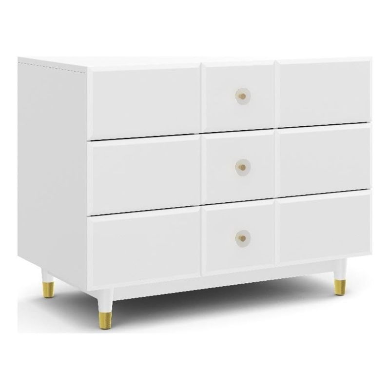 Photo 1 of Little Seeds Aviary 3-Drawer Dresser with Gold Hardware, White
