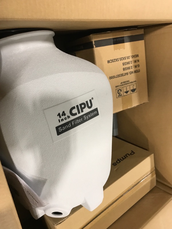 Photo 1 of CIPU 14 inch Sand Filter Pump System Handy 4-Way Valve for Above Ground Pools with 0.5HP Prefilter Pool Pump 115V 6ft Power Cord for Easy Installation SFPS14502