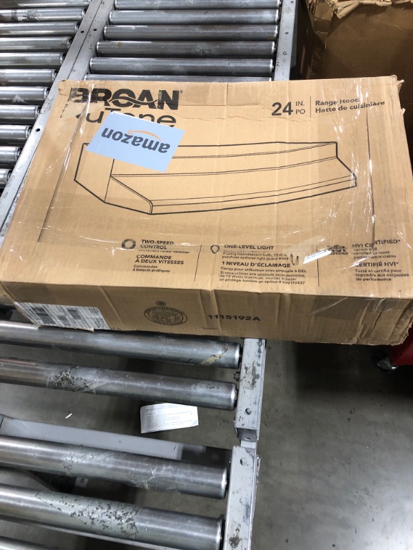 Photo 1 of Broan-NuTone F4024SF Inch Fingerprint Resistant Convertible, 230 Max Blower CFM, 24", Stainless Finish with PrintGuard Under-Cabinet Range Hood
