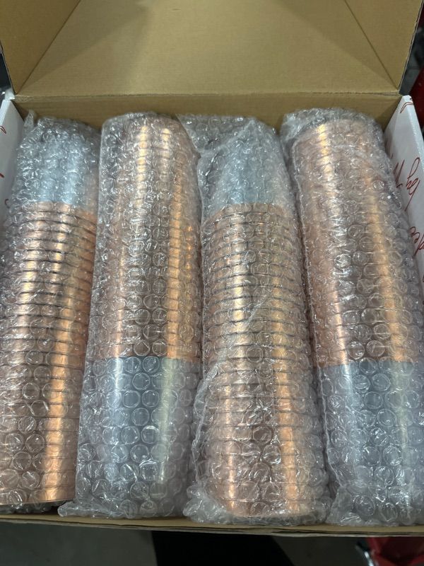 Photo 2 of By Madee HEAVYWEIGHT 200 Pack Rose Gold Plastic Cups 10 oz | Rose Gold Rimmed Plastic Cups for Party | Fancy Clear Disposable Cups for Weddings, Birthdays and Special Occasions