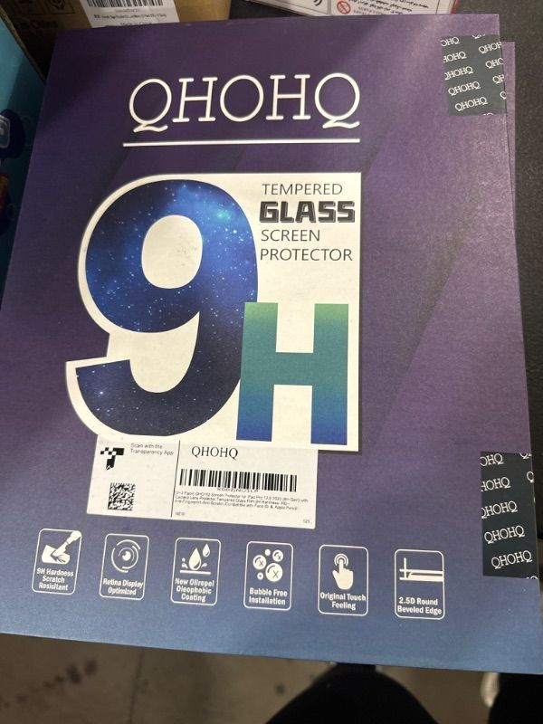 Photo 2 of [2+2 Pack] QHOHQ Tempered Glass Screen Protector for iPad Pro 12.9 2020 4th ? 2021 5th with Camera Lens Protector