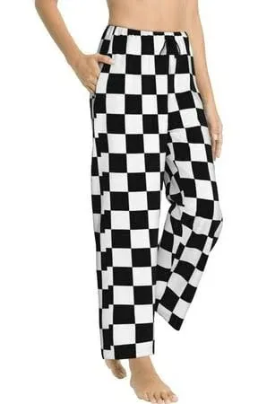 Photo 1 of Black And White Checkered Women' Pajama Pants Size SMALL 