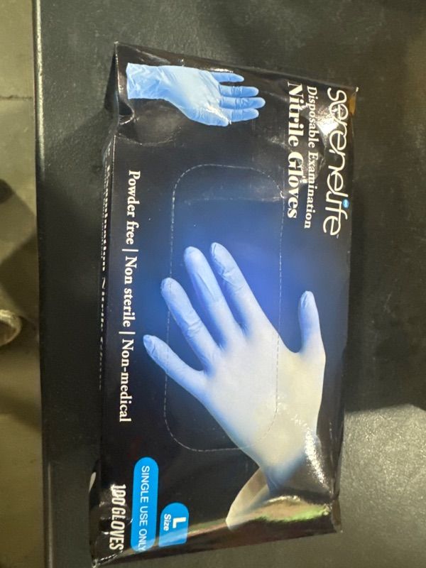 Photo 2 of Large Size Nitrile Disposable Latex & Powder Free Gloves - Great for Exams, Kitchens, Food Handling & Cleaning Supplies - Soft & Comfortable fit - Vinyl & Nitrile blend - 100 Pack
