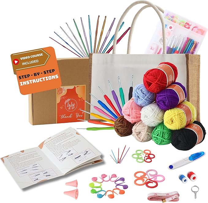 Photo 1 of Lylycraft Crochet Kit for Beginners Adults - Crochet Set 67-Piece with Acrylic Yarn for Crocheting, Crochet Hooks, Crochet Accessories, Crochet Needles And Supplies - Perfect for beginners crochet kit 