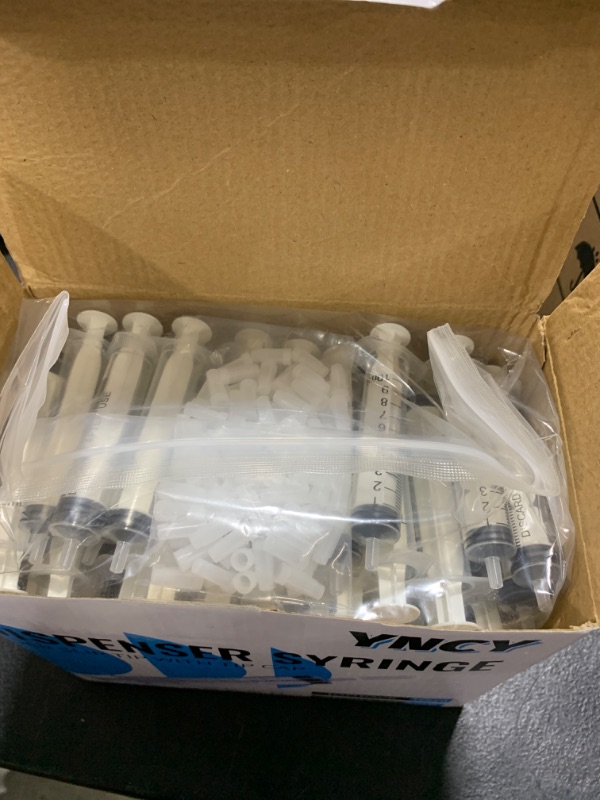 Photo 2 of 100 Pack 10ml Syringes with Cap, Luer Slip Tip, 10cc syringe Whole Pack Bulk Sterile Sealed, No Needle